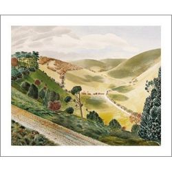 Eric Ravilious The Causeway Wiltshire Downs Greetings Card RL1780