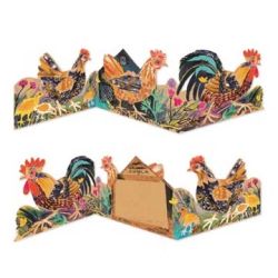 Mark Hearld Chickens Triple Greetings Card MH1561