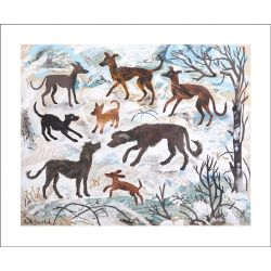 Mark Hearld Hounds in the Snow Greetings Card MH3063X