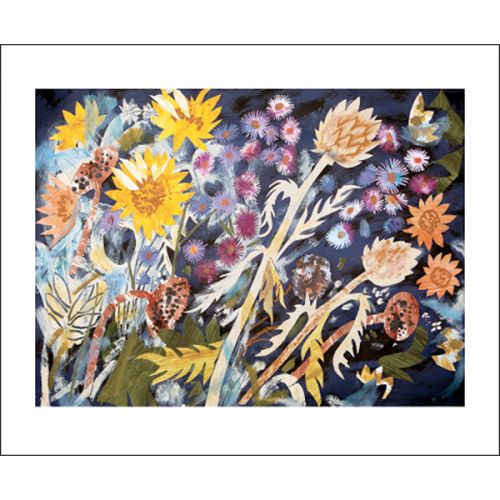 Mark Hearld Sunflowers and Michealmas Daisies Greetings Card MH3093