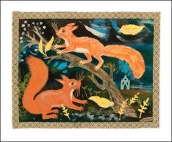 Mark Hearld Squirrels in Parkland Greetings Card MH1293