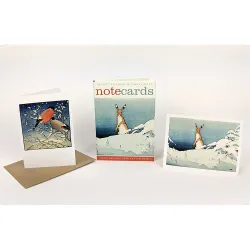 Allen William Seaby Hare in Snow and Bullfinches Note Cards NL74