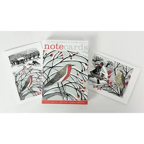 Angela Harding Bringing Back the Tree and Winter Thrush Note Cards NL133