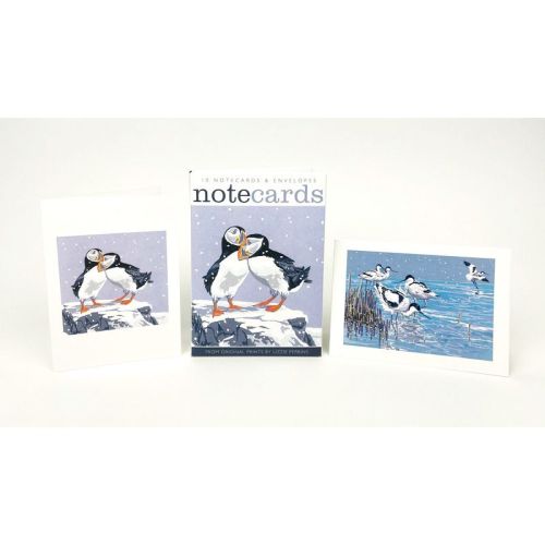 Lizzie Perkins Snowy Puffins and Winter Avocet Note Cards NL121
