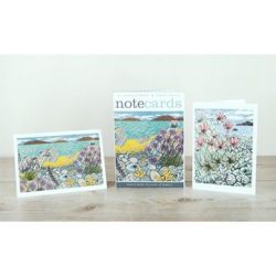 Angie Lewin Pebble Shore and Sea Pinks Island Shore Note Cards NL103