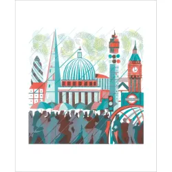 Paul Cleden Wet London Greetings Card PL3206