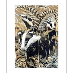 Badgers Greetings Card by Martin Truefitt Baker MB3030