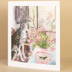 Brita Granström Hilda and Tulips Greetings Card BT3321