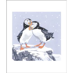 Lizzie Perkins Snowy Puffins Greetings Card LP3071X