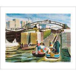 Grand Union Canal 1938 Greetings Card by Lynton Lamb LL1814