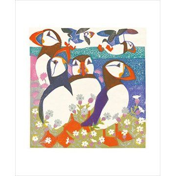 Matt Underwood Puffins Greetings Card MU1958