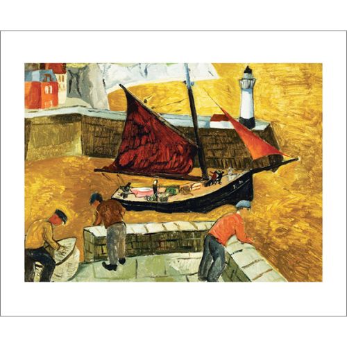 Mousehole Cornwall by Christopher Wood Greetings Card WD3038