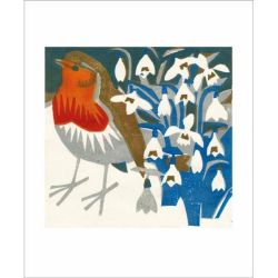 Matt Underwood Snowdrop Robin Greetings Card MU1907X