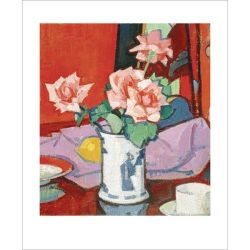 Samuel John Peploe Pink Roses Chinese Vase Greetings Card PP3151
