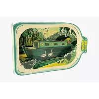 Tom Jay Canal Boat in a Bottle Greetings Card TJ3192
