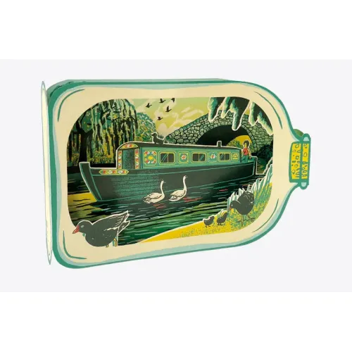 Tom Jay Canal Boat in a Bottle Greetings Card TJ3192