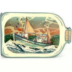 Tom Jay Fishing Boat in a Bottle 3D Greetings Card TJ3159