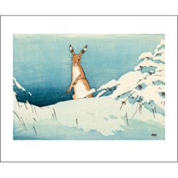 Allen William Seaby Snow and Hare Greetings Card WS1380x