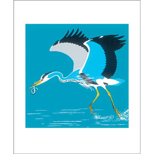 Robert Gillmor Heron and Eel Greetings Card RG3081