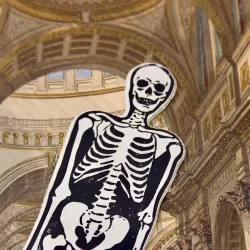 Ark Leather Bookmark Skeleton Black and Cream