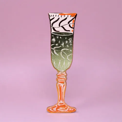 Ark Leather Bookmark Wine Glass Pale Pink