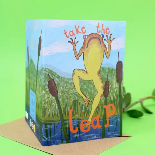 Ark Take the Leap Frog Greetings Card