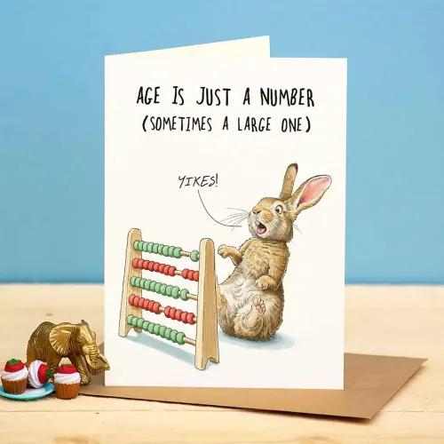 Bewilderbeest Age is Just a Number Birthday Card