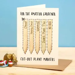 Bewilderbeest Amateur Gardener Cut Out Plant Makers Greetings Card