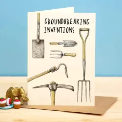 Bewilderbeest Groundbreaking Inventions Gardening Greetings Card ED23
