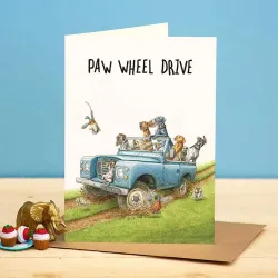 Bewilderbeest Paw Wheel Drive Greetings Card