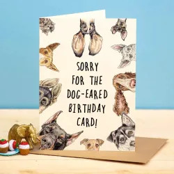 Bewilderbeest Sorry for the Dog-Earred Birthday Card