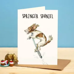 Bewilderbeest Springer Spaniel Greetings Card