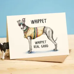 Bewilderbeest Whippet Real Good Greetings Card