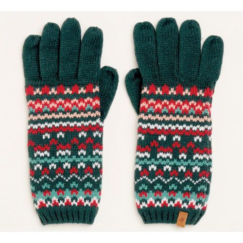 Brakeburn Fairisle Knitted Gloves Green