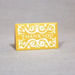Cambridge Imprint Arabesque Thank You Cards Mustard Pack 6