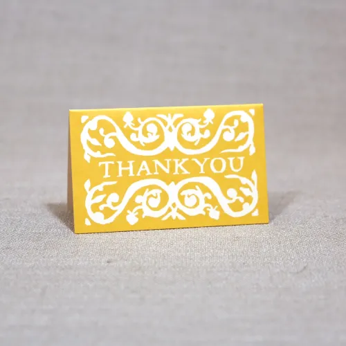 Cambridge Imprint Arabesque Thank You Cards Mustard Pack 6