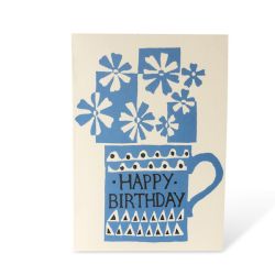 Blue Mug Happy Birthday Card
