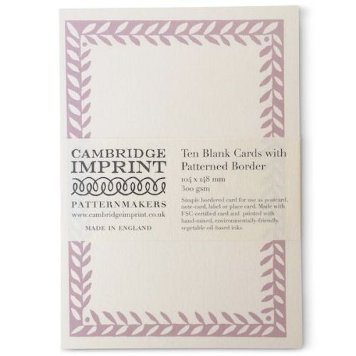 Cambridge Imprint 10 Postcards with Patterned Border Cupboard Pink