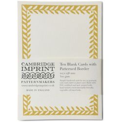 Cambridge Imprint 10 Postcards with Patterned Border Mustard Yellow