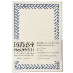 Cambridge Imprint 10 Postcards with Patterned Border Cornflower Blue