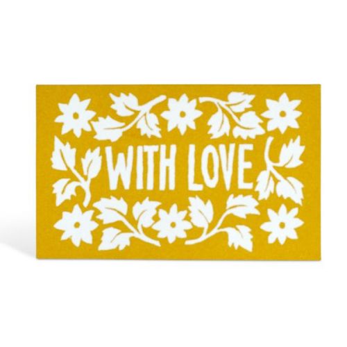 With Love Leaves and Stars Mini Cards Mustard Yellow