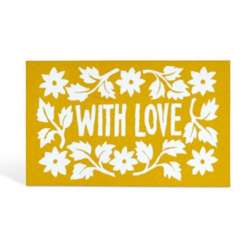 With Love Leaves and Stars Mini Cards Mustard Yellow