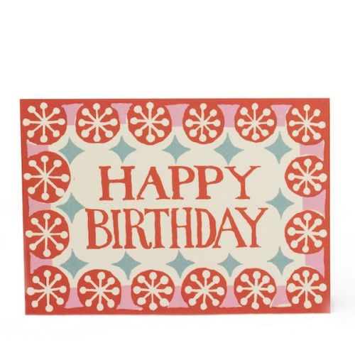 Cambridge Imprint Happy Birthday Card Red Roundels