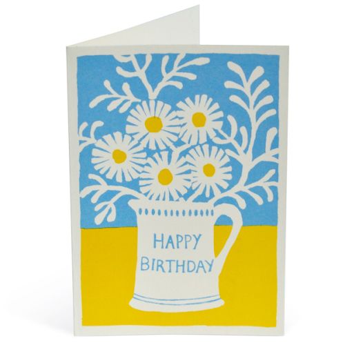 Daisies in a Mug Happy Birthday Card