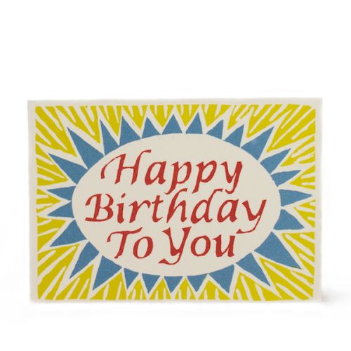 Happy Birthday to You Red Yellow and Blue Card