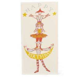 Human Tower Acrobats Happy Birthday Card