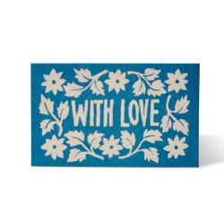 With Love Leaves and Stars Mini Cards Blue