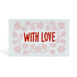 With Love Leaves and Stars Mini Cards Pink and Red