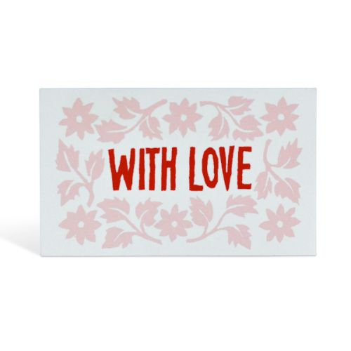 With Love Leaves and Stars Mini Cards Pink and Red