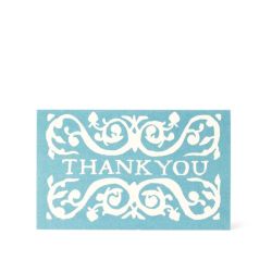 Mini Thank You Cards Arabesque Pack 6 Blue